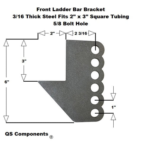 Front Ladder Bar Brackets Fits 2" x 3" Crossmember 5/8 Hole (Qty 4)