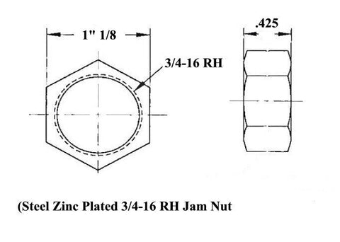 3/4 x 3/4-16 Chromoly 4 Link Kit With 3/4 To 3/8 High Misalignment Spacers, Weld-In Bungs .120 & Jam Nuts