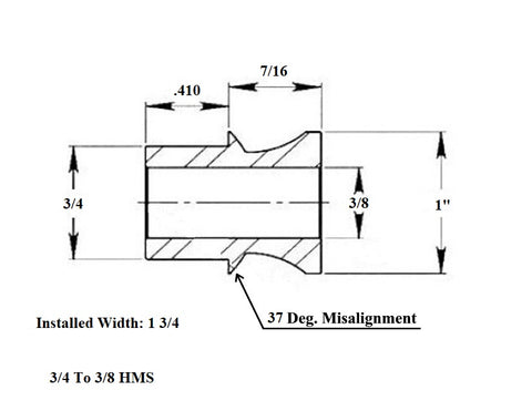 3/4 x 3/4-16 Chromoly 4 Link Kit With 3/4 To 3/8 High Misalignment Spacers, Weld-In Bungs .095 & Jam Nuts