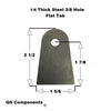 3/8" Hole 1/4" Thick 2 1/2" Tall Steel Chassis / Rod End Flat Tab Weldable