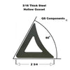 60 Deg. 3/16" Thick Hollow Web Corner Gusset