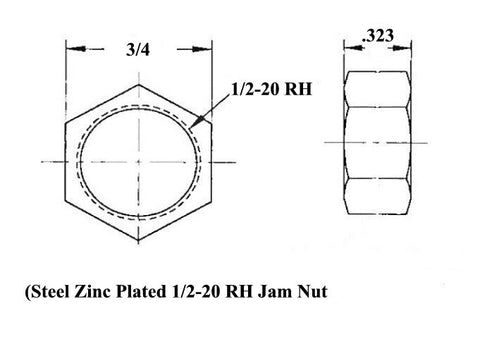 1/2 x 1/2-20 Economy Panhard Bar Kit With 1/2 Steel Cone Spacers, Weld-In Bungs .083 & Jam Nuts