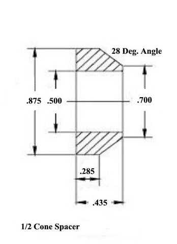 1/2 x 1/2-20 Economy Panhard Bar Kit With 1/2 Aluminum Cone Spacers, Weld-In Bungs .083 & Jam Nuts