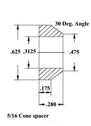 5/16 x 3/8-24 Economy 4 Link Kit With 5/16 Aluminum Cone Spacers, Weld-In Bungs .058 & Jam Nuts